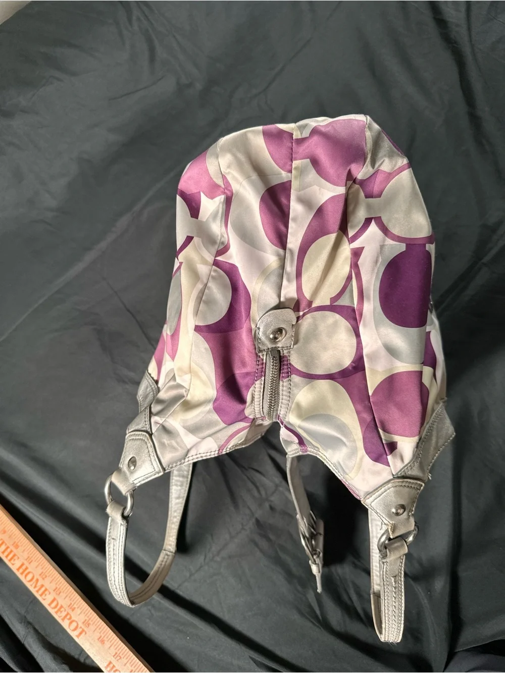 Coach Soho Scarf Print Shoulder Bag Purple Gray Silver Retro Y2K F17135 Vintage